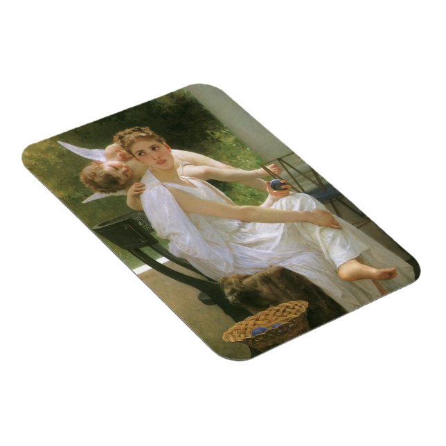 Magnet Flexible Travail interrompu par Bouguereau, Angel Portrait (Côté Droit)