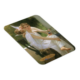 Magnet Flexible Travail interrompu par Bouguereau, Portrait d'ange