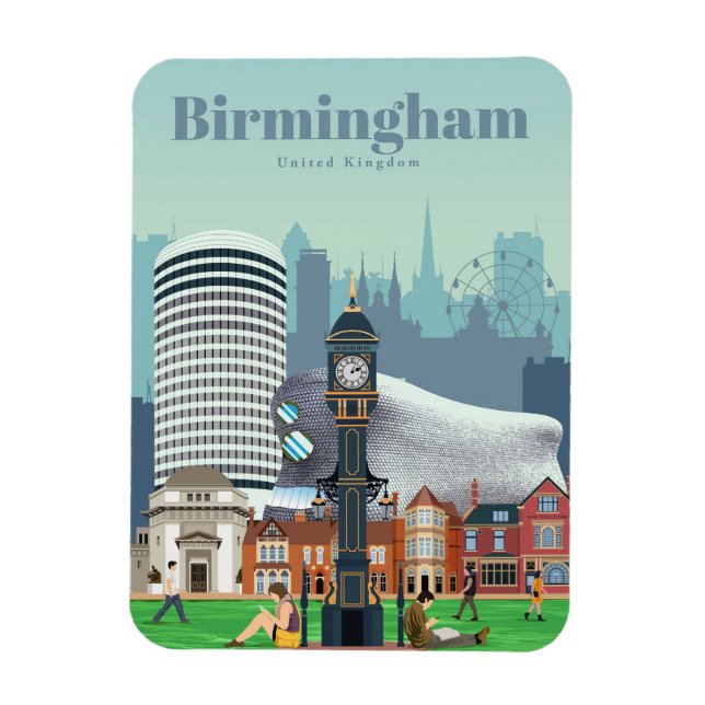 Magnet Flexible Travel Art Travel À Birmingham (Vertical)