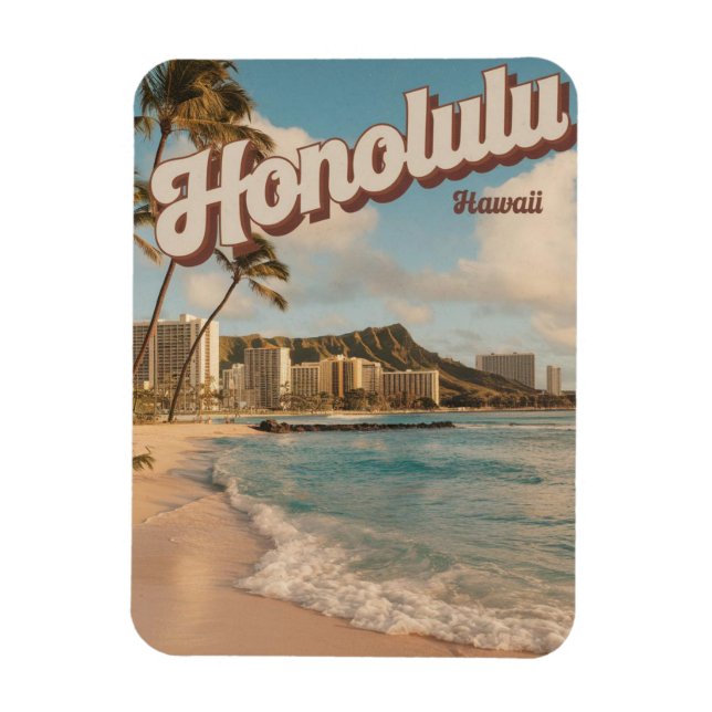 Magnet Flexible Travel Honulu, Hawaii cadeaux de plage tropicale (Vertical)