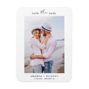 Magnet Flexible Trendy Minimum Photo Wedding Announcement