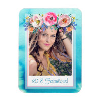 Trente et fabuleux Modèle photo Floral Bleu