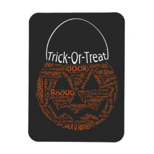 Magnet Flexible Tri Ou Traiter Jack-o'-lantern Typographie Orange