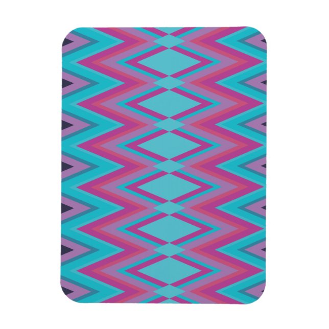 Magnet Flexible Tribal pourpre et Aqua (Vertical)