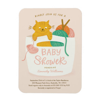 Magnet Flexible Tricot Kitten Baby shower magnétique