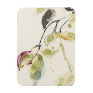 Magnet Flexible Triptyque de branche feuille aquarelle