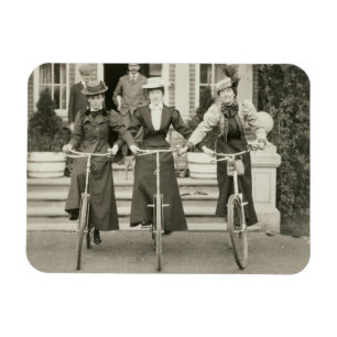 Magnet Flexible Trois femmes sur des bicyclettes, les années 1900