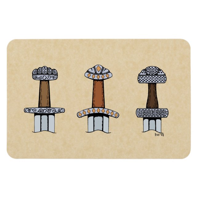Magnet Flexible Trois Hillets d'épée viking (Horizontal)
