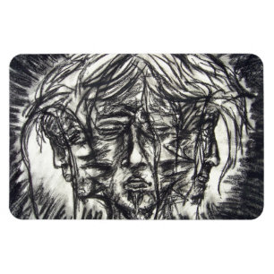 Magnet Flexible Trois visages de la maladie du métal Dessin de cha
