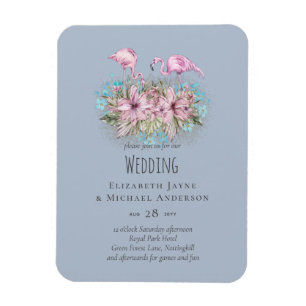 Magnet Flexible Tropical Flamingos Wedding