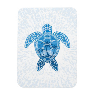 Magnet Flexible Tropical Island Sea Turtle Design en bleu