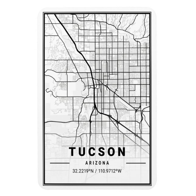 Magnet Flexible Tucson Arizona USA Travel City Carte (Vertical)