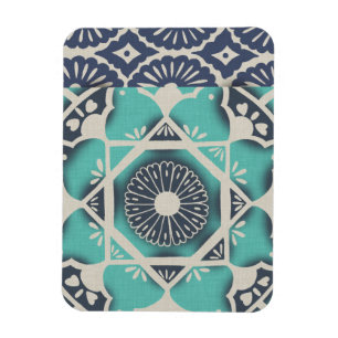Magnet Flexible Tuile bleue II de batik