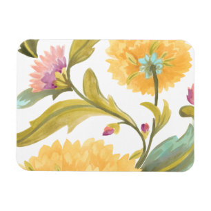 Magnet Flexible Tuiles florales d'abbaye - fleurs jaunes