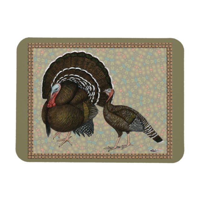 Magnet Flexible Turkeys Standard Bronze Portrait (Horizontal)