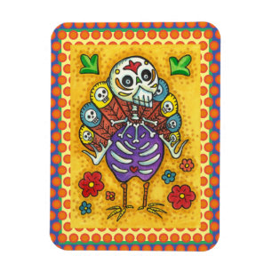 MAGNET FLEXIBLE TURQUIE BONES COLORÉS FOLK MERCI OISEAU OISEAU