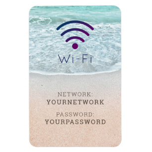 Magnet Flexible Turquoise Blue Ocean Beach Wi-Fi Sign