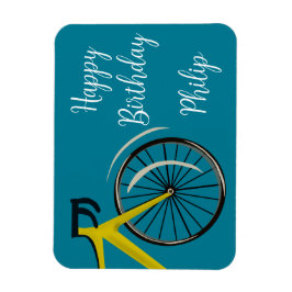 Magnet Flexible Turquoise Blue Road vélo cycliste Carte d'annivers