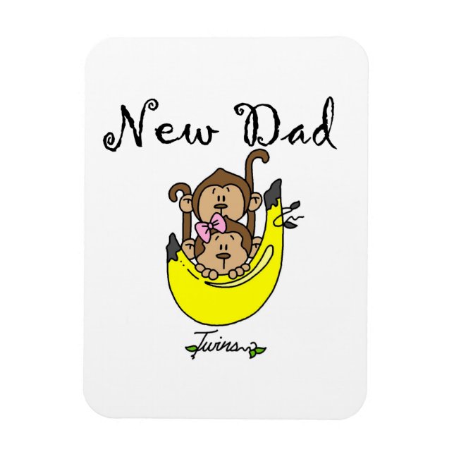 Magnet Flexible Twin Boy and Girl New Dad Cadeaux (Vertical)