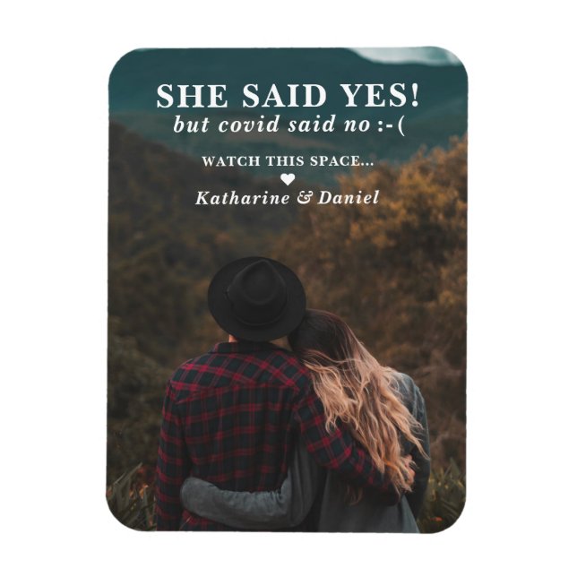 Magnet Flexible Typografy Wedding Postponement Save The Date (Vertical)