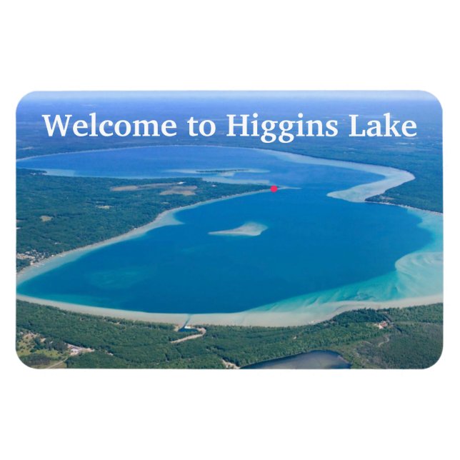 Magnet Flexible Typographie Bienvenue au lac Higgins (Horizontal)