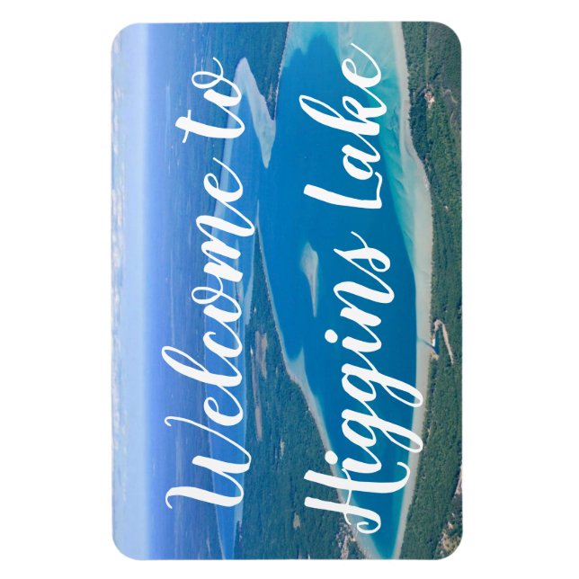 Magnet Flexible Typographie Bienvenue au lac Higgins (Vertical)