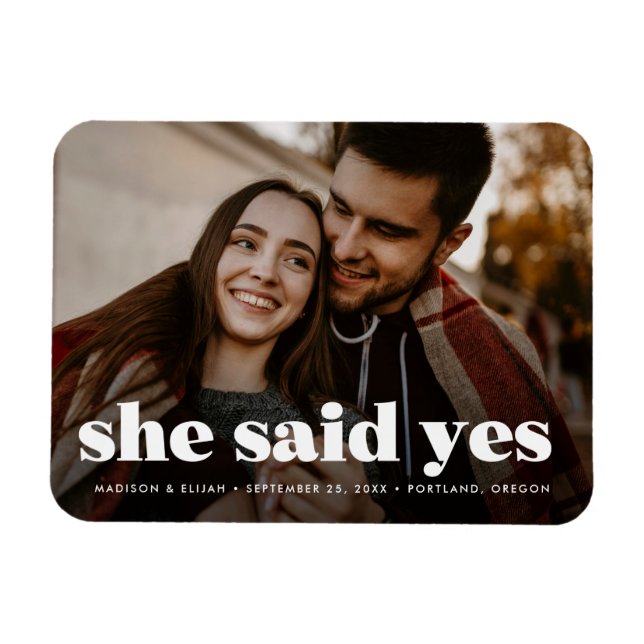Magnet Flexible Typographie Blanche Moderne Gras Photo Sauvegarder (Horizontal)