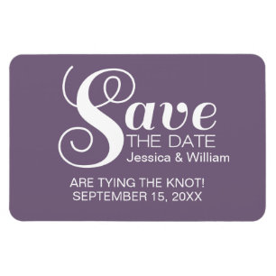 Magnet Flexible Typographie chic violet Enregistrer l'aimant de da
