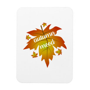 Magnet Flexible Typographie de l'humeur d'automne feuille d'érable