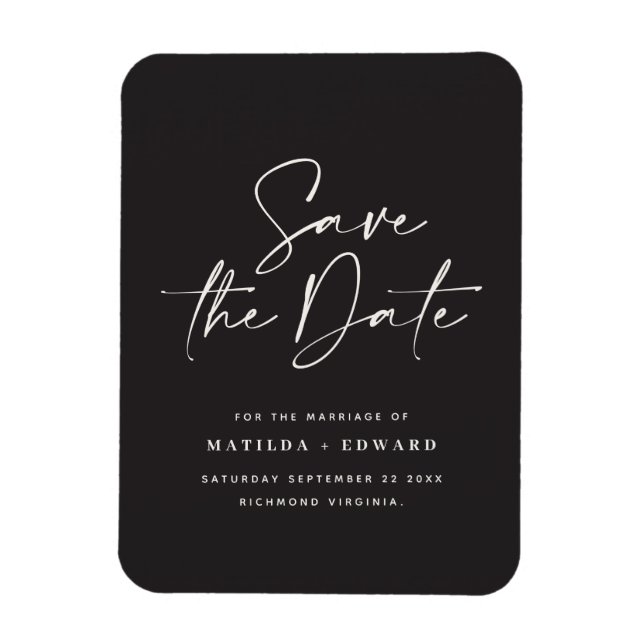 Magnet Flexible Typographiy wedding announcement (Vertical)
