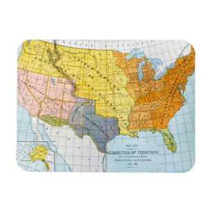 MAGNET FLEXIBLE U.S. CARTE, 1776-1884