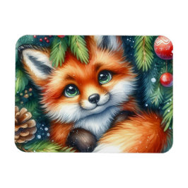 Magnet Flexible Un adorable renard rouge de Noël