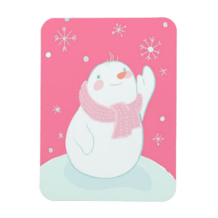 Magnet Flexible Un bonhomme de neige qui atteint un flocon de neig