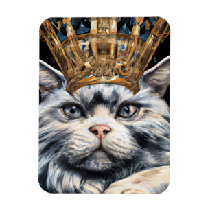Magnet Flexible Un chat avec une couronne
