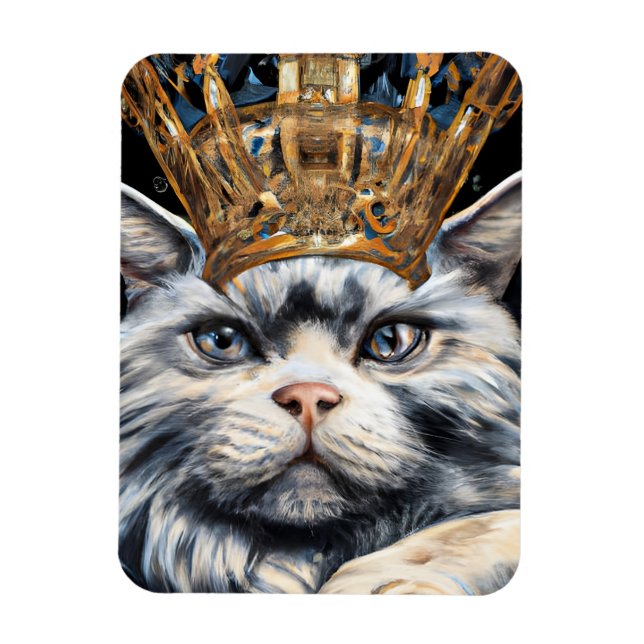 Magnet Flexible Un chat avec une couronne (Vertical)