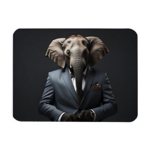 Magnet Flexible Un éléphant drôle en costume