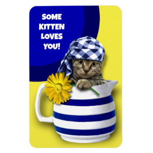 Magnet Flexible Un Kitten T'Aime. Cadeau de la fête des mères