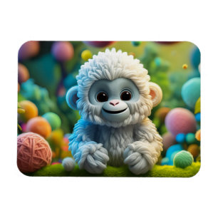 Magnet Flexible Un mignon bébé Yeti fait de fil