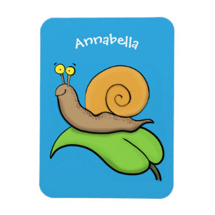 Magnet Flexible Un mignon escargot heureux sur une illustration d'