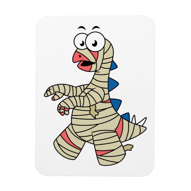 Magnet Flexible Un Stegosaurus Caricature Habillé Comme Une Maman. (Vertical)