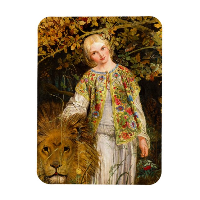 Magnet Flexible Una and the Lion, 1860 by William Bell Scott (Vertical)
