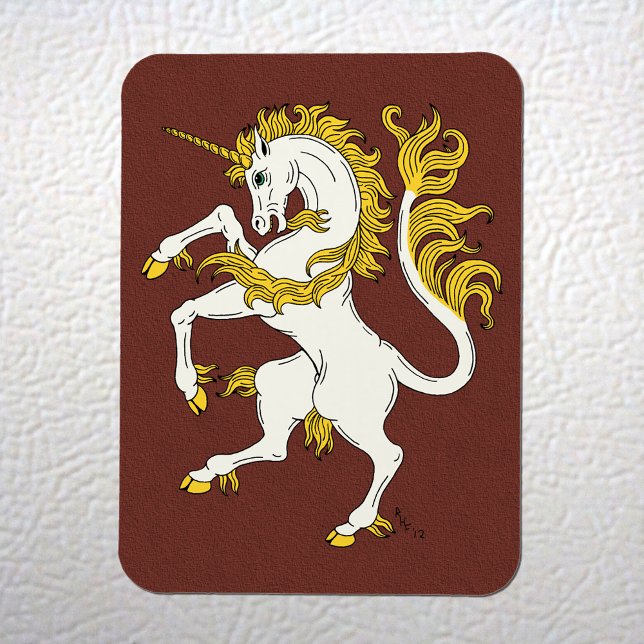 Magnet Flexible Unicorn Rampant (Unicorn Rampant Flexi Magnet on Fridge)