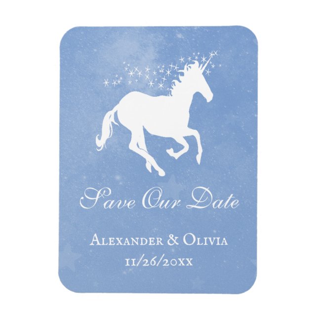 Magnet Flexible Unicorne Bleue Enregistrer l'aimant Date (Vertical)