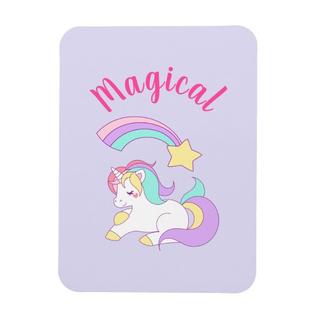 Magnet Flexible Unicorne magique avec Rainbow Shooting Star (Vertical)