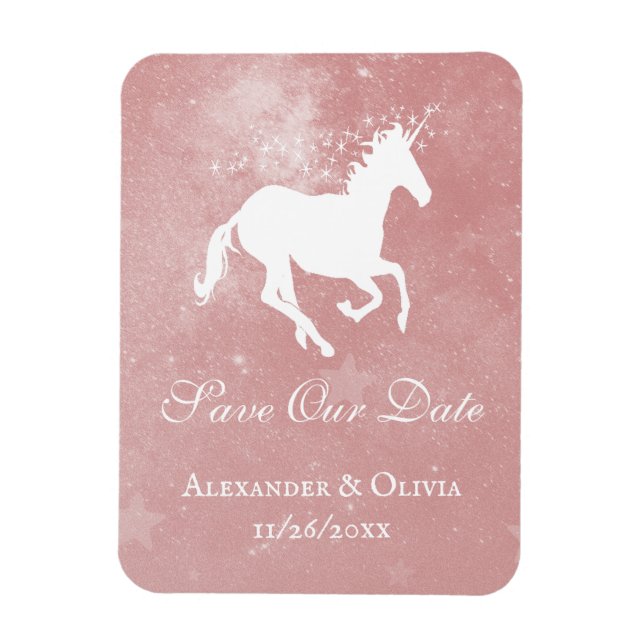 Magnet Flexible Unicorne Rose Enregistrer l'aimant Date (Vertical)