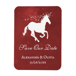 Magnet Flexible Unicorne Rouge Enregistrer l'aimant Date