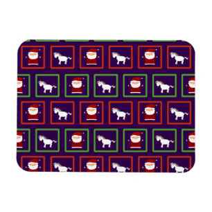 Magnet Flexible Unicornes pourpres santa claus motif