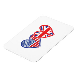 Magnet Flexible Union Jack USA Heart Enregistrer la date