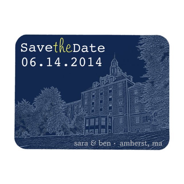 Magnet Flexible Université de Dorm Enregistrer la date (Horizontal)