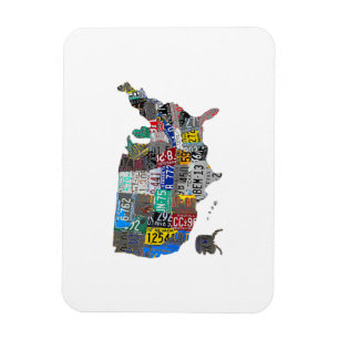 Magnet Flexible US American United States Map Flag License Plate A